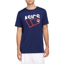 Asics Tennis-Tshirt Practice GPX peacoatlau/rot Herren